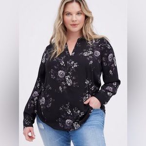 Torrid Georgette Hi-Low Pullover Long Sleeve Blouse - 3X